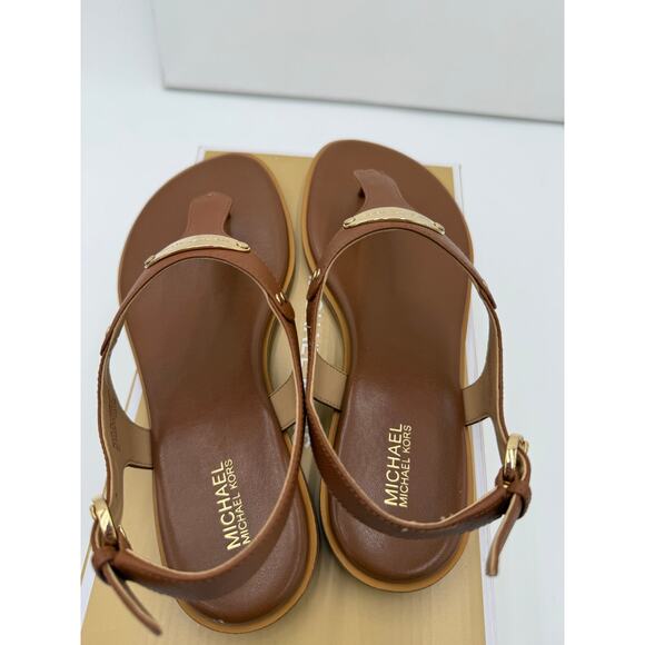 Michael Kors Brown Sandals with Gold Accents - Picture 7 of 9